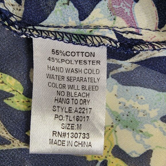 Umgee Womens Swim Coverup Sz Medium Sheer Floral Blue Sleeveless Ties Mini Dress - Picture 9 of 10